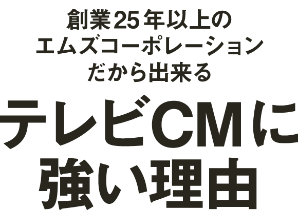 創業20年以上のエムズコーポレーションがはじめてのテレビCMでも安心な理由