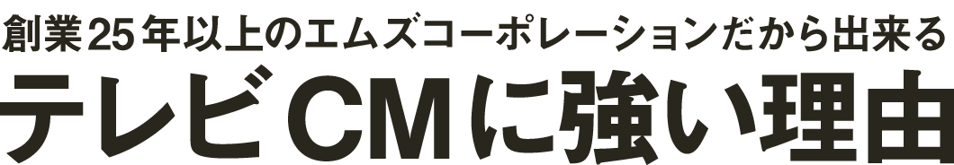 創業20年以上のエムズコーポレーションがはじめてのテレビCMでも安心な理由